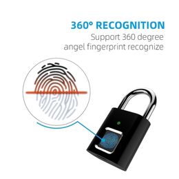 Fingerprint Padlock Lock Smart Luggage Bag Lock Security Padlock Biometric Door Lock Keyless Fingerprint Storage Padlock 201013