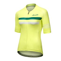 Racing Jackets Santic Women Cycling Jersey Ciclismo Asian Size Road MTB Bike Bicycle Wear Ladies Short Sleeve Shirts TopsRacing