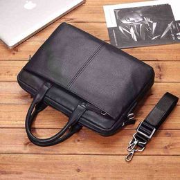 Leather Men's Single Shoulder Messenger Bag Business Travel Laptop Bag Korean Travel Briefcase 220718