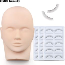 for Eyelash With Practice False Eyelashes Silicone Mannequin Head Lash Extension Supplies Kits 220607