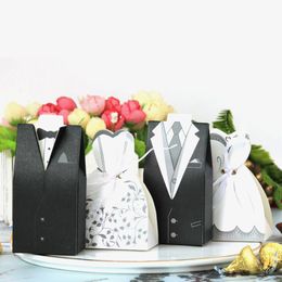 Gift Wrap 20/50/100pcs Groom And Bride Wedding Dresses With Ribbon Candy Box Favor Gifts Bag DIY Souvenirs Party DecorationsGift