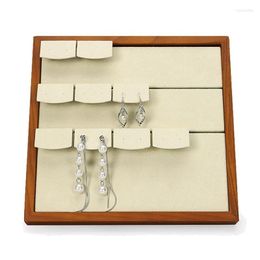Jewellery Pouches Bags Earring Display Stand Tray Ear Stud Holder Rack Storage Case Solid Wood Shelf Wynn22