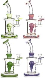 Vintage 8inch alien head perc glass bong water hookah Smoking pipe can put customer logo by DHL UPS CNE