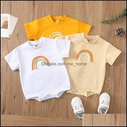 Rompers JumpsuitsRompers Baby Kids Clothing Baby Maternity Boys Girls Rainbow Romper Infant Toddler Jumpsuits Dhwwk