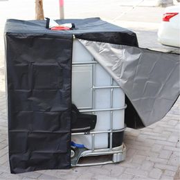 Black 210D/420D Oxford Water Tank Protector for 1000 Liters IBC Container Outdoor Waterproof Sunscreen Cover 220427