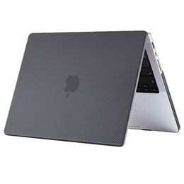 Macbook Cases For Air Pro 13 14 16 Inch Frost Hard Front Back Cover Full Body Carbon Fiber Design Apple Laptop Shell A1932 A1706 A2442 A2485