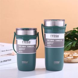 TYESO Thermal Mug Thermos Water Bottle Vacuum Cup Tumbler Drinkware Thermo Bottles for Coffee Tea Cups Termos Tumblers Flasks 220423
