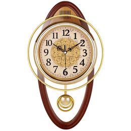 Wall Clocks 3d Swing Clock Large Pendulum Luxury Vintage Shabby Chic Silent Watch Mechanism Reloj De Pared Gold ClockWallWall