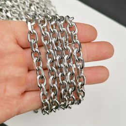3meter Lot In Bulk Silver Polished Jewellery Findings Chain Huge 8mm Stainless Steel Rollo Chain Marking DIY Necklace for Mens
