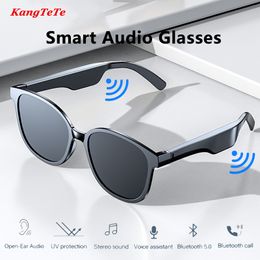 Cell Phone Earphones Smart Audio Glasses Wireless Bluetooth Calling with Microphone Music Noise Cancelling Headphones UV Protection Sunglasses 230206