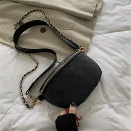 New Fashion Women Ladies PU Waist Packs Simple Girls Teenage PU Leather Zipper Shoulder Bags Chest Bag 201118