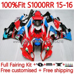 Injection Mold Fairings For BMW S-1000RR S 1000RR 1000 RR S1000-RR 2015-2018 Bodywork 150No.52 S1000RR 15 16 17 18 S1000 RR 2015 2016 2017 2018 OEM Bodys Kit graffiti red