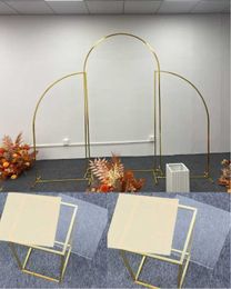 Party Decoration Shiny Gold Not Yellow Outdoor Lawn Wedding Screen Holder Door Frame Backdrop Flower Arch Birthday Balloon Stand Floral Rack