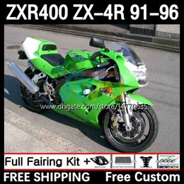 Full Body Kit For KAWASAKI NINJA ZXR 400 CC ZX-4R ZXR400 91 92 93 94 95 96 Cowling 12DH.22 ZX4R 400CC ZX 4R ZXR-400 1991 1992 1993 1994 1995 1996 ABS Fairing white green