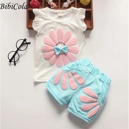 Summer Baby Girls Clothes Sets borm Cotton Suits Candy Pattern Tops+shorts 2pcs For Toddler Girl Fashion Sports Clothing 220509