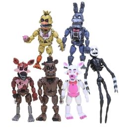 6Pcsset Action Figures Movable joints y Chica PVC model Toys 220815