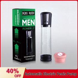 Adult Product Electric Automatic Penis Pump Rechargeable Vacuum Powerful Enlargement Extender sexy Toy for Men Beauty Items