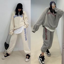 Women's Hoodies & Sweatshirts South Korea East Gate Net Red Fashion Age-reducing Letters Loose Languid Lazy Wind Sports With Velvet Hoodie S