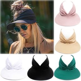 Summer Sun Visor Antiultraviolet Elastic Hollow Top UV Hats Casual Sunscreen Caps Fishing Sports Cap Outdoor Shading 220627