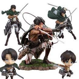 18cm Attack on Titan Figure Rival Ackerman Action Package Ver Levi PVC Rivaille Collection Model Toys 220531