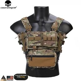 EMERSONGEAR Tactical Chest Rig Micro Fight Chissis MK3 Chest Rig Airsoft Hunting Combat Vest with 556 Mag Pouch Multicam 201215