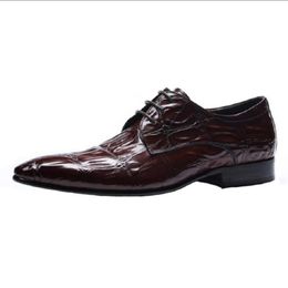 Oxfords For Men Red Black Shoe Zapatos Hombres Custom Male Genuine Leather Formal Shoes Office Rubber Bottom