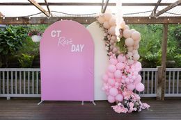 Party Decoration Two Pieces Arch Backdrop Stand With Cover For Wedding Celebration Tension Fabric Po BoothParty