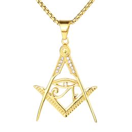 316 Stainless steel FreeMasonry Necklaces & Pendants masonic symbol fraternal association masonic regalia emblems Evil Eyes men's and wonmen's jewel