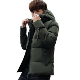 Men Winter Jacket Warm Male Short Cotton Hooded Coats Fashion Thick Padded Men Parkas Casual Windproof Branded Clothing 201127