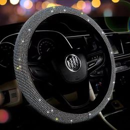 Steering Wheel Covers Design Bling Diamond Car Cover Crystal Glitter Rhinestones Sparkling 15 Inch Auto Accessories For GirlsSteering
