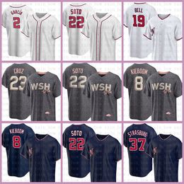 Nationals Baseball Jersey 22 Juan Soto Carter Kieboom Nelson Cruz Josh Bell Keibert Ruiz Lane Thomas Cesar Hernandez Stephen Strasburg Luis Garcia Riley Adams