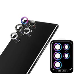 Aluminium Alloy Camera Lens Protector On For Samsung S22 Ultra 5G Hawkeye Metal Ring Lens Tempered Glass Protective Cap