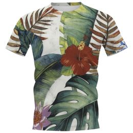 Men's T-Shirts Fashion Men T-shirt Hawaii Polynesia Tropical Plant Banana Leaves Printed Tees Beach Tops Clothing DropMen's