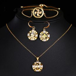 Earrings & Necklace Ingenious Windmill-shape Design Earring Bracelet For Female Bridal Party Eye-catching Fashion Trend Jewelry SetsEarrings