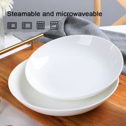 Plaques de plats de luxe haut de gamme 226x39mm blanc rond dîner en céramique en Solde