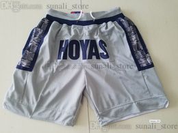 college basketball shorts Canada - 1995-96 Georgetown University Hoyas Basketball Shorts With Pocket Zipper Sweatpants Men Navy Grey Breathable College Pants Mens