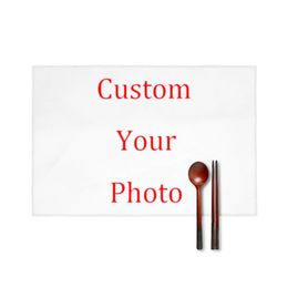Customised Picture Print Placemat Table Mat Decor Party Festival Home Kitchen Dinner Coffee Dining Pads er Set of 4 220704