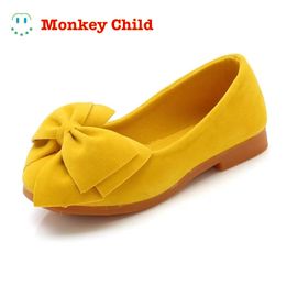 Candy Colour Children Shoes Girls Princess Fashion Slip on With Bow 1 12 years old Lady shoes 220525
