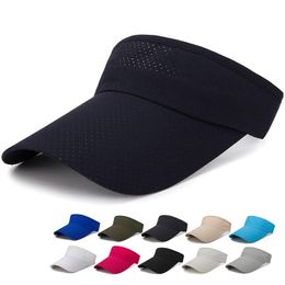 Summer Breathable Air Sun Hats Men Women Adjustable Visor UV Protection Top Empty Solid Sports Tennis Golf Running Sunscreen Cap XY327