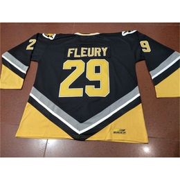 MThr Custom Men Youth women Thr tage CHL QMJHL Cape Breton Screaming Eagles Alternate #29 Marc-Andre Fleury Thr tage Hockey Jersey Size S-5XL