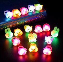 Party Supplies LED Soft Glue Flash Ring Luminous Ring Children Cartoon Finger Light Led-Flash Rings Festive Birthday Favour SN4622