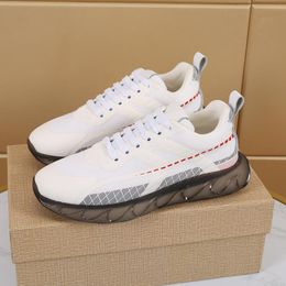 Fashion Perfect Dress Shoes Men Soft Bottoms Running Sneakers Luxury Elastic Band Low Top Leather Mesh Breathable Designer Comfy Run Walk Casual Sports Shoes EU 38-45