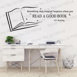 Wall Stickers Read A Good Book Quotes Decal Sticker For Kids Room Mural Home School Library Interior Classroom Bedroom Decor PW676Wall Stick