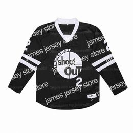 James Men Movie SHOOT OUT 2 PAC Hockey Jersey Stitched Black Top Quality