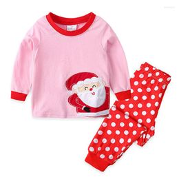 Clothing Sets Cute Santa Claus Cartoon Printed Baby Girl Comfortable Cotton Kids Clothes Suit 1-6 Years Old Toddler ClothesClothing