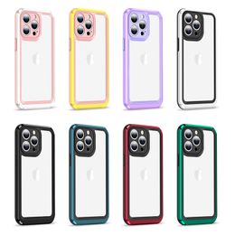 Frosted Matte Hard PC Shockproof Cases Contrast Color Transparent Clear Military Cover For iPhone 14 13 12 11 Pro Max 7 8 Plus XR XS Samsung S20 FE S21 S22 Ultra