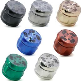 The latest 63x48mm Smoke grinder four -layer zinc alloy transparent flower -type smoke grinding heater many styles of style choices support custom LOGO