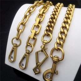 Women Bag Chain Copper Strap DIY Accessories Repairement Parts Clasp Shoulder Buckle Old Gold High Quality 220610