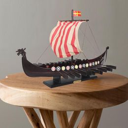 Decorative Objects & Figurines Sunchamo Antique Dragon Boat Sailing Ship Model Home Decor Craft Decoration Nordic Viking Battleship Accessor