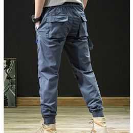 Men's Pants Elastic Waist Casual Joggers Korea Clothing Black Khaki Workwear Men Cargo Blue Harajuku Fashion Trousers JoggingMen's